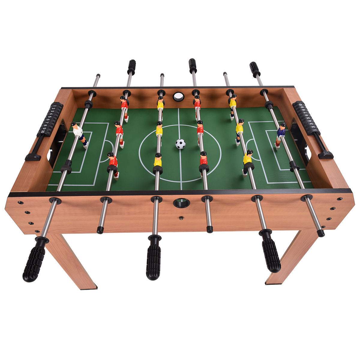 37 Inch Indoor Competition Game Football Table - Color: Brown - Minihomy