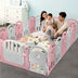 18-Panel Baby Playpen with Music Box & Basketball Hoop-Pink - Color: Pink - Minihomy