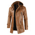 High-Quality Men's Casual PU Hooded Slim Leather Jacket for Young Men - Minihomy