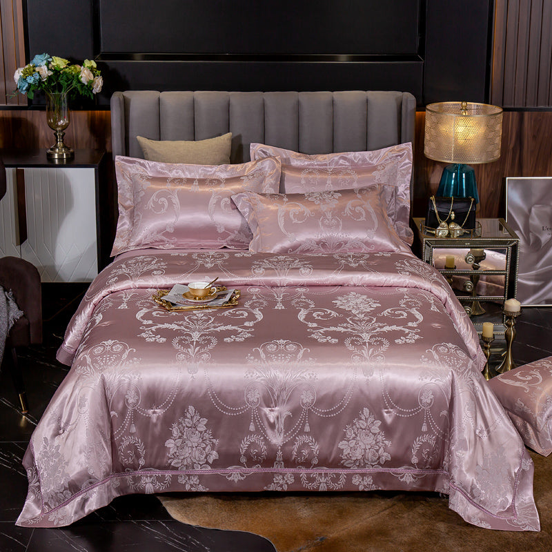 Ice Silk Jacquard High-end Linen And Cotton Bedding Set