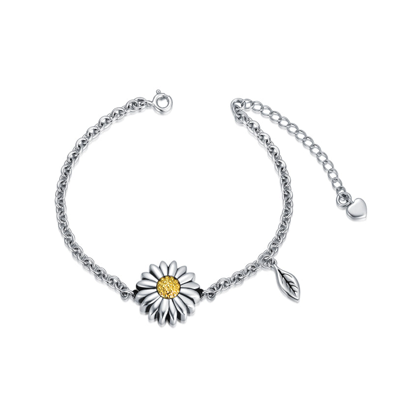 Sterling Silver Daisy Keepsake Ashes Memorial Urn Bracelet