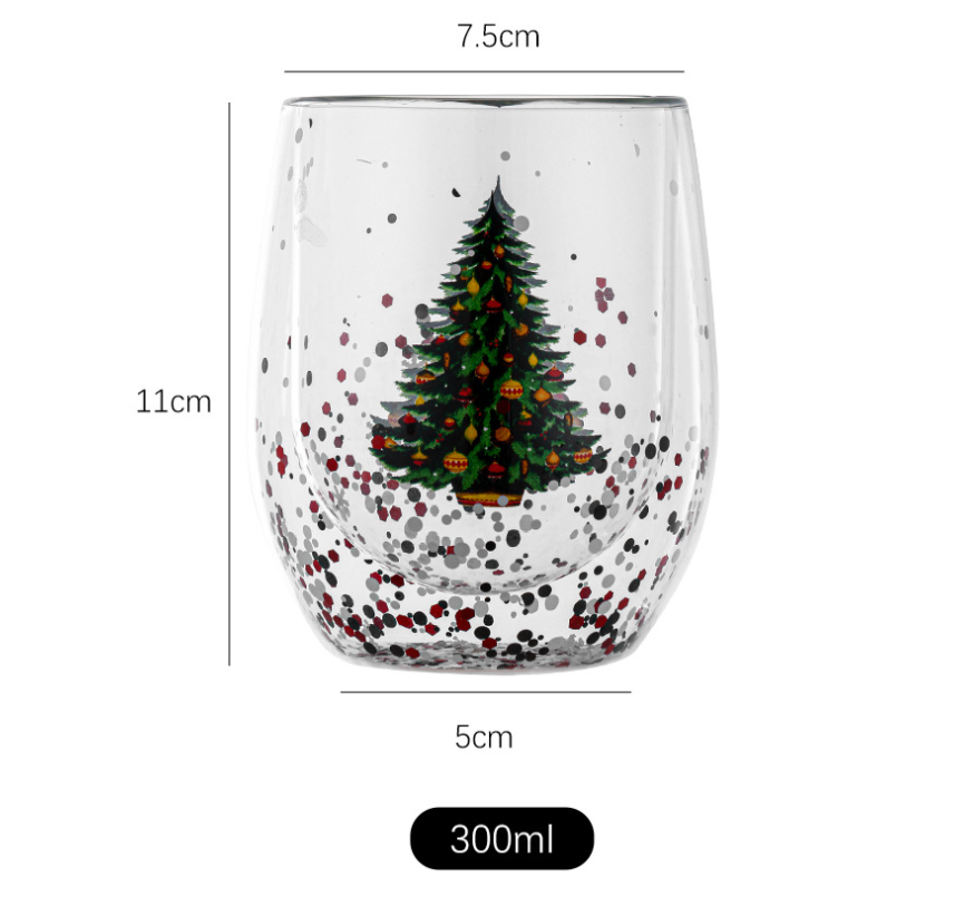 Christmas Tree Cup Heat-resistant Double-layer Flowing Sequins - Minihomy