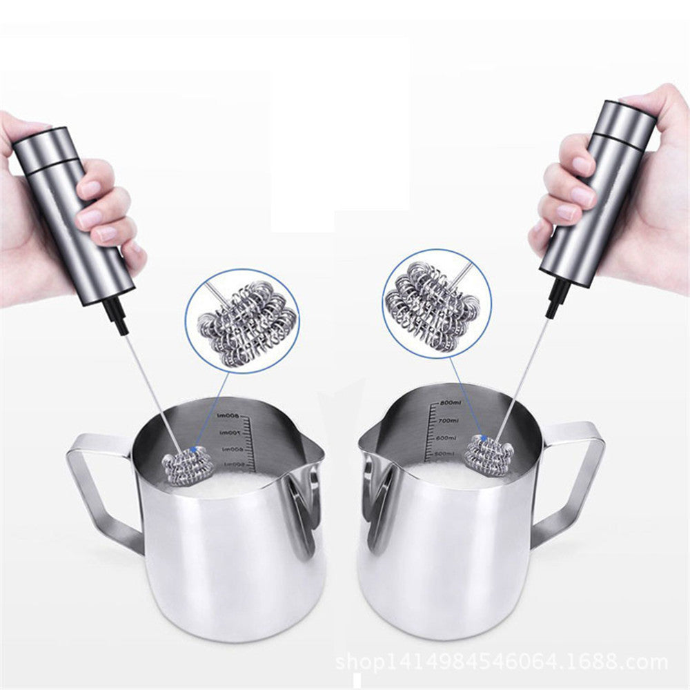 Electric Stainless Steel Handheld Milk Frother Foamer Mixer Coffee Latte Stirrer Egg Beater - Minihomy