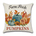 Pillowcase Linen Pumpkin Cartoon Car Thanksgiving Wreath - Minihomy