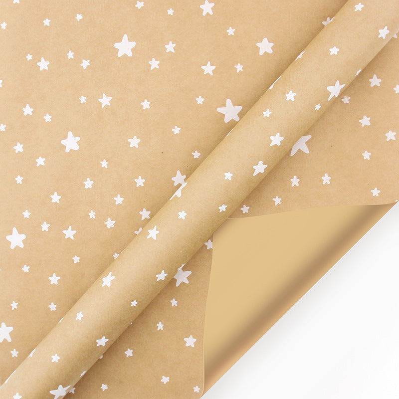 Kraft Paper Retro Christmas Tree Snowflake Gift Wrapping Paper