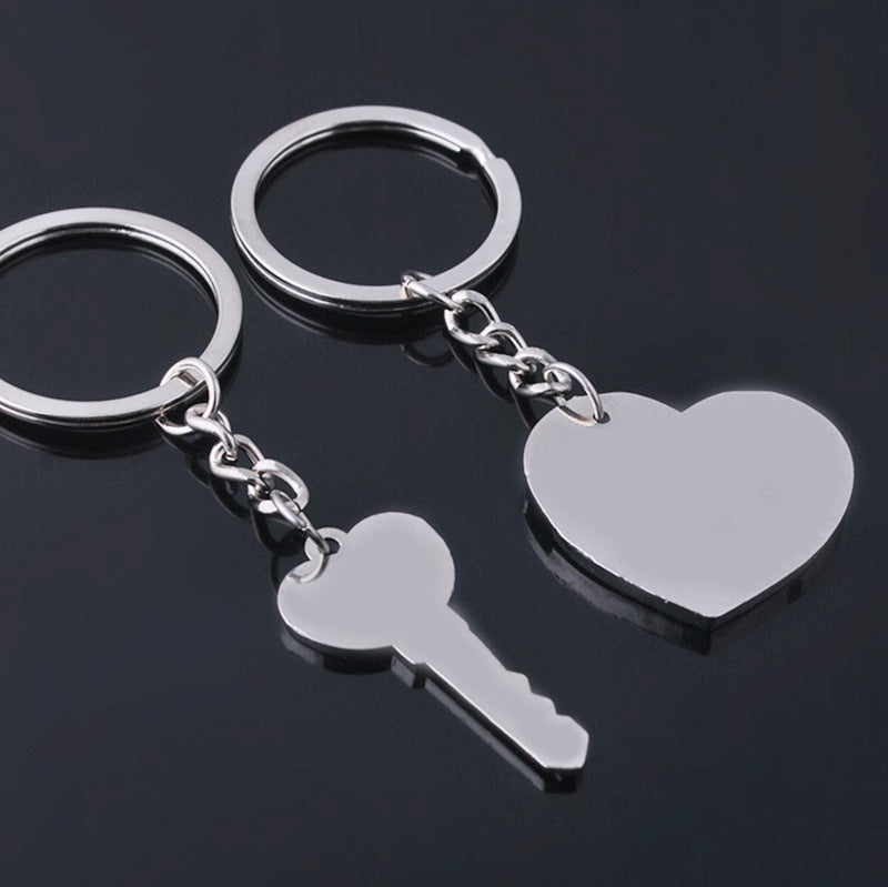 Heart-shaped Keychain English Secret Love Keychain Couple Keychain