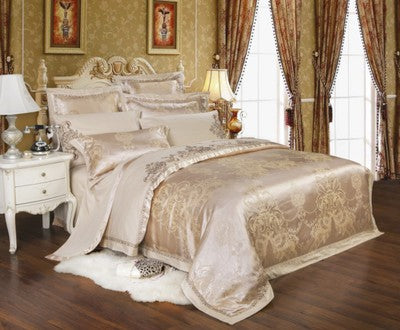 Ice Silk Jacquard High-end Linen And Cotton Bedding Set