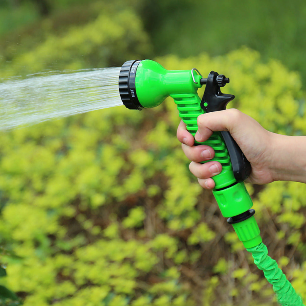 Latex Natural Telescopic Water Hose High Pressure Car Wash Water Gun Watering Flower Watering Vegetable Hose Summer - Minihomy