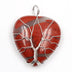 Peach Heart-shaped Lovers Pendant Natural Crystal Tree Of Life Necklace - Minihomy