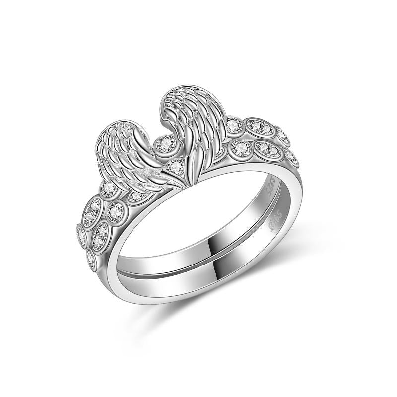 Angel Wings Gift For Women 925 Sterling Silver Cute Animals Ring Jewelry For Women - Minihomy