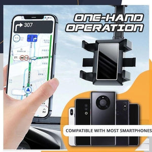 Rearview Mirror Phone Holder For Car Rotatable And Retractable Car Phone Holder Multifunctional 360 - Minihomy