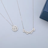 925 Sterling Silver Necklace Female One Two Wearing Love Clavicle Chain - Minihomy