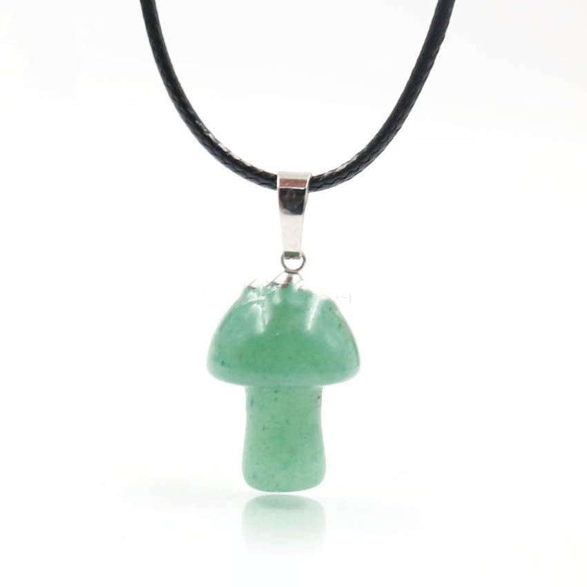 Natural Crystal Mini Small Mushroom Pendant Necklace - Minihomy