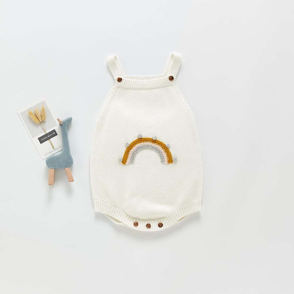 Baby Girl Baby Knitted Strap Jumper - Minihomy