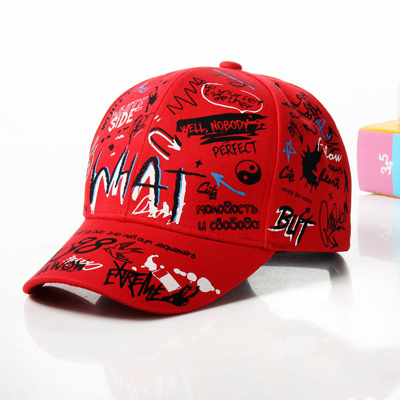 WHAT Graffiti Baseball Cap Hip Hop Tide Caps for Teenagers