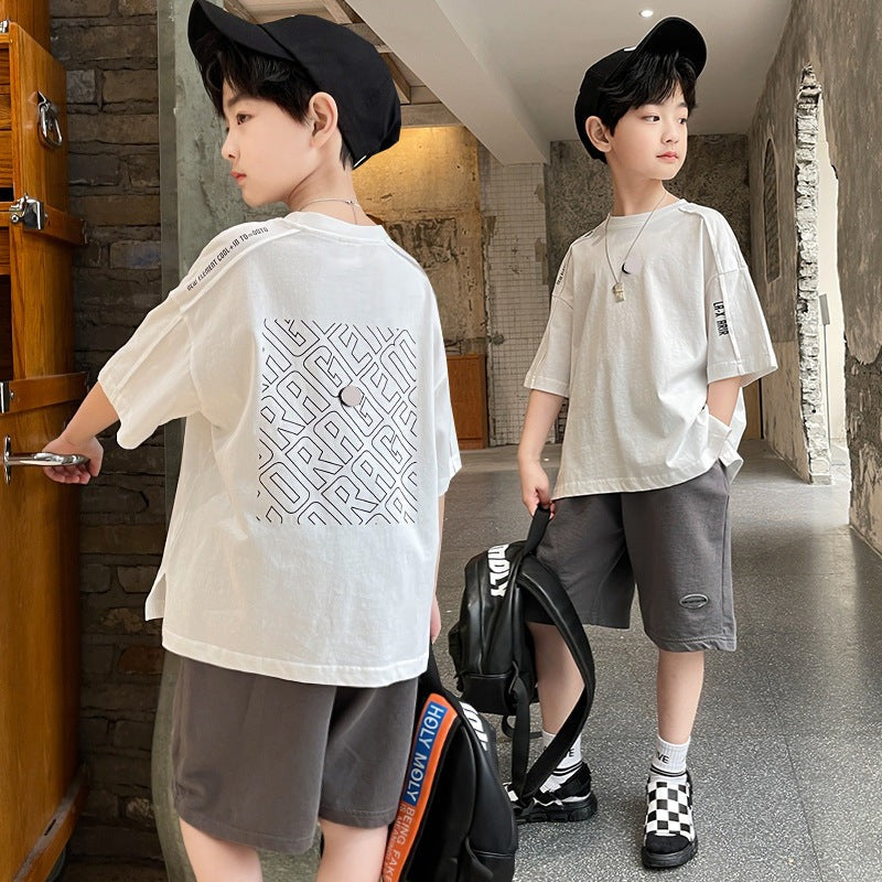 Children Summer Boy T-Shirt Shorts 2Pcs/set