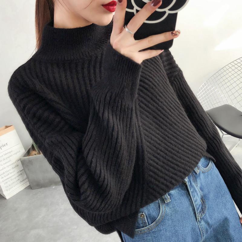 Women's Sweater Loose Lazy Half High Collar