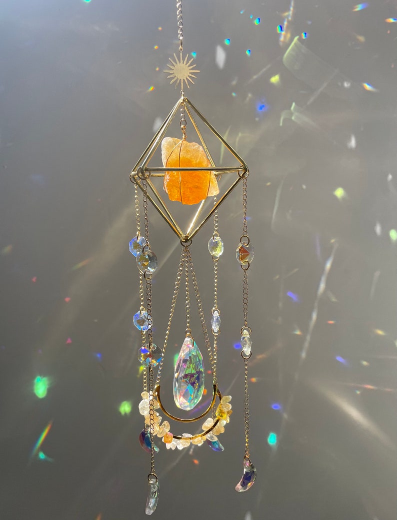 Crystal Hanging Sun Catcher Aurora Gem Crystal Prism - Minihomy