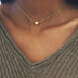 Simple Fashion Gold Color Double-sided Love Pendant Necklaces Clavicle Chains Necklace Women Jewelry Gift