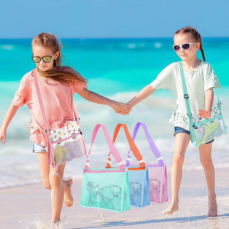 Products Children Summer Beach Toy Net Storage Bag Kid 3D Cartoon Beach Sand Shell Bag Multifunctional Portable Shoulder Mesh Bag - Minihomy