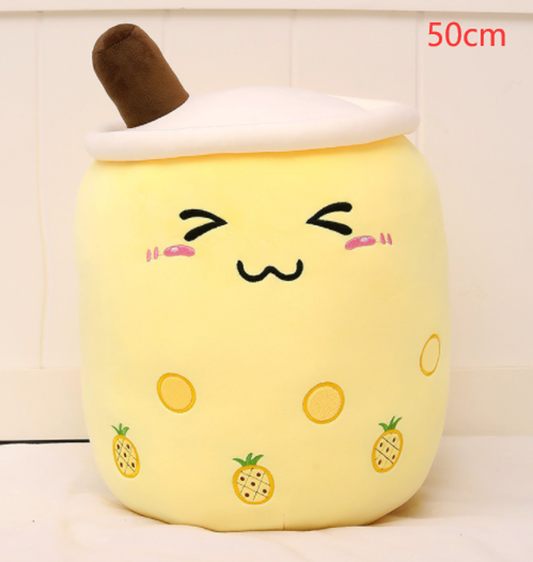 Cute Fruit Drink Plush Stuffed Soft Strawberry Milk Boba Tea Plush - Minihomy