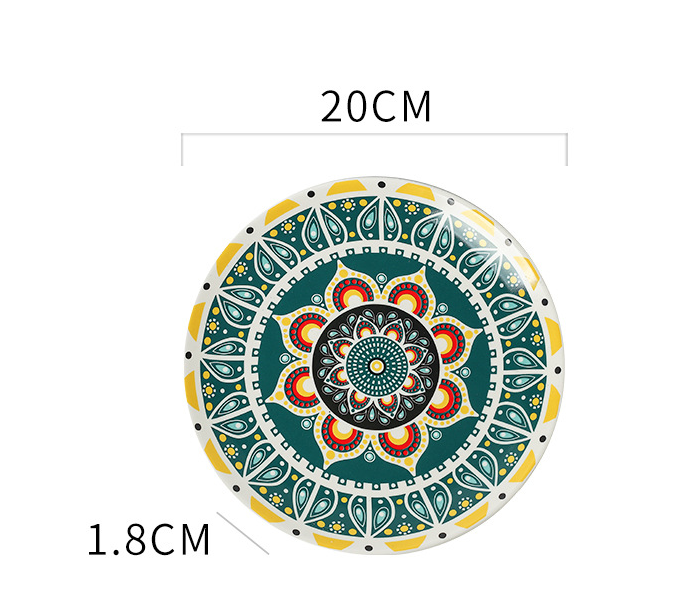 Ceramic Bohemian Tableware Platter Moroccan Pattern Ethnic Flat Plate