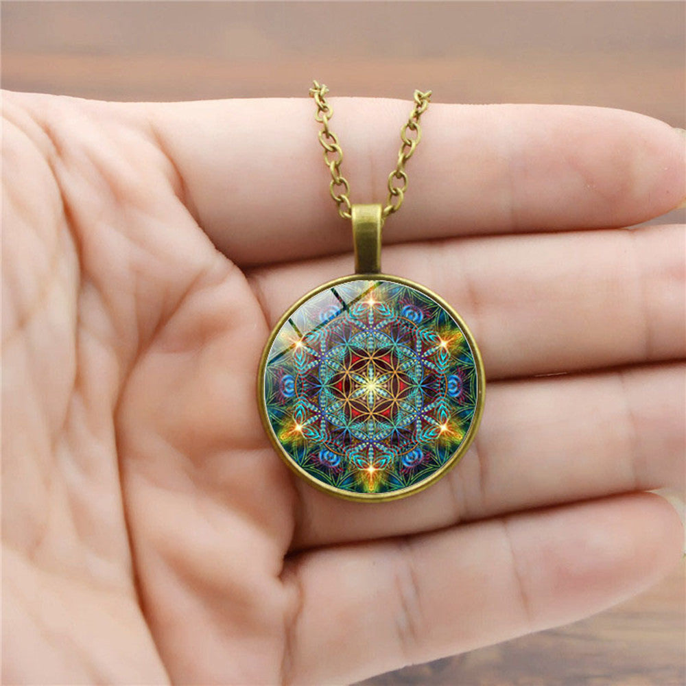Colorful Datura Time Gem Necklace Female Jewelry