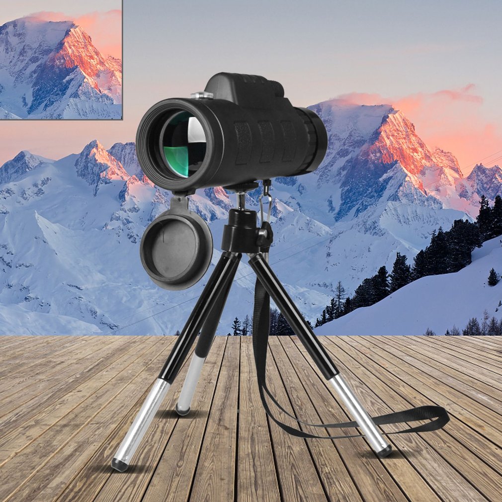 Monocular Telescope Zoom Scope with Compass Phone Clip Tripod - Minihomy