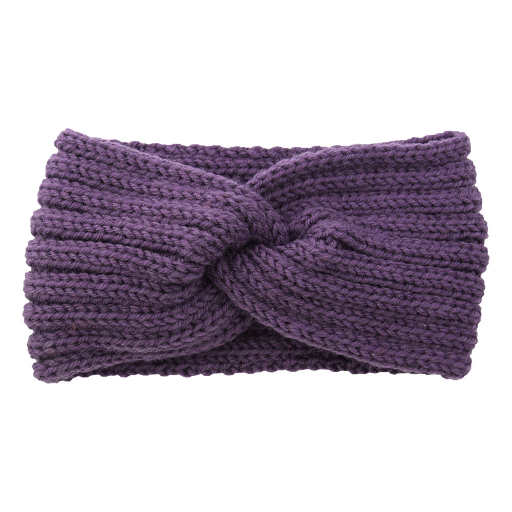 Knitted Cross Headband Ear Protection Braided Headband - Minihomy