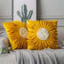 Modern Style White Throw Pillows Velvet Stitching 3D Chrysanthemum Cushion Waist Pillow Blue Cushion Case