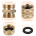 MATCC Garden Hose Adapter Hose End Caps 3/4 Inch GHT Brass Hose Connector Male to Male Female to Female Fittings 2 Kits 4 Pack Garden Hose Caps