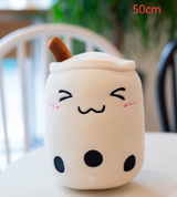 Cute Fruit Drink Plush Stuffed Soft Strawberry Milk Boba Tea Plush