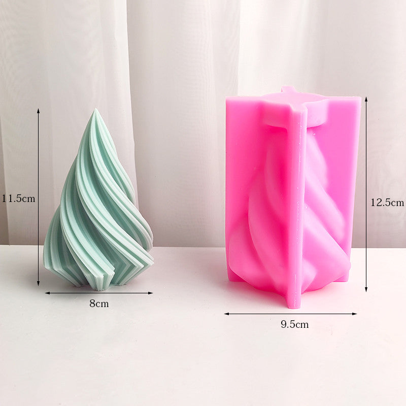 Christmas Tree Geometric Striped Soap Aromatherapy Resin Plaster Making Mould Home Decor Gift - Minihomy