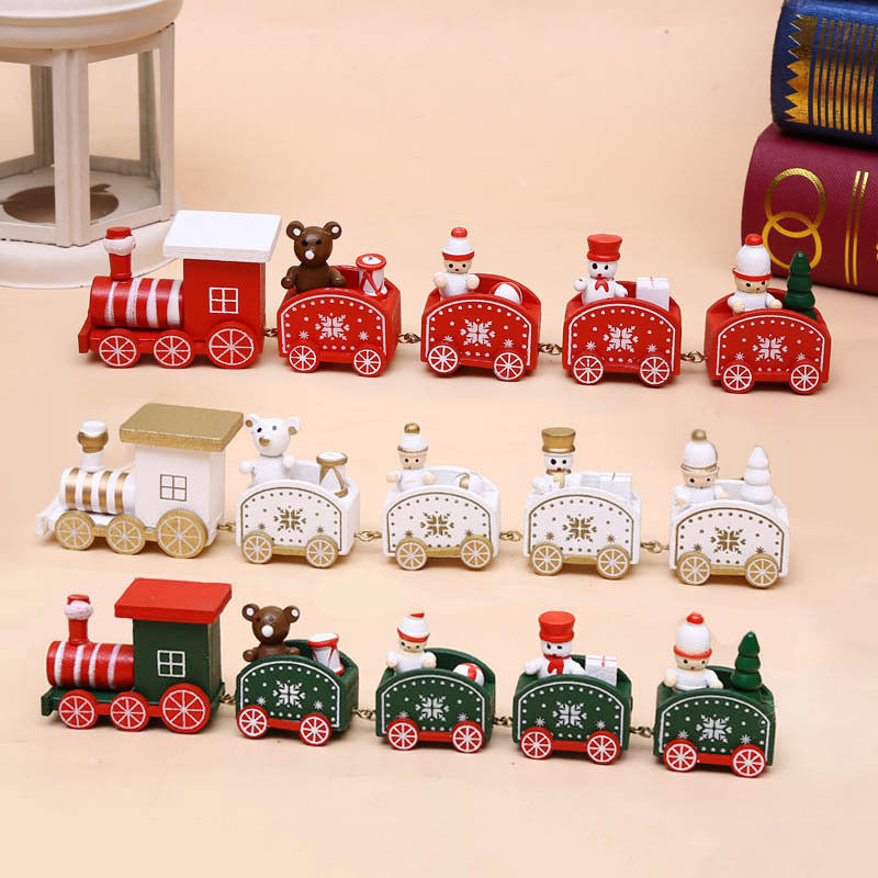 Christmas Ornament Wooden Train - Minihomy