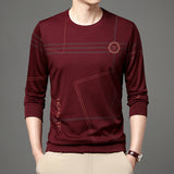 Men's Round Neck Long Sleeve T-Shirt - Minihomy