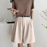 Women's High-waist Casual Wide-leg Five-point Pants