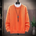 Men's Casual Round Neck Brown Long-Sleeved Pullover Loose Sweater - Minihomy