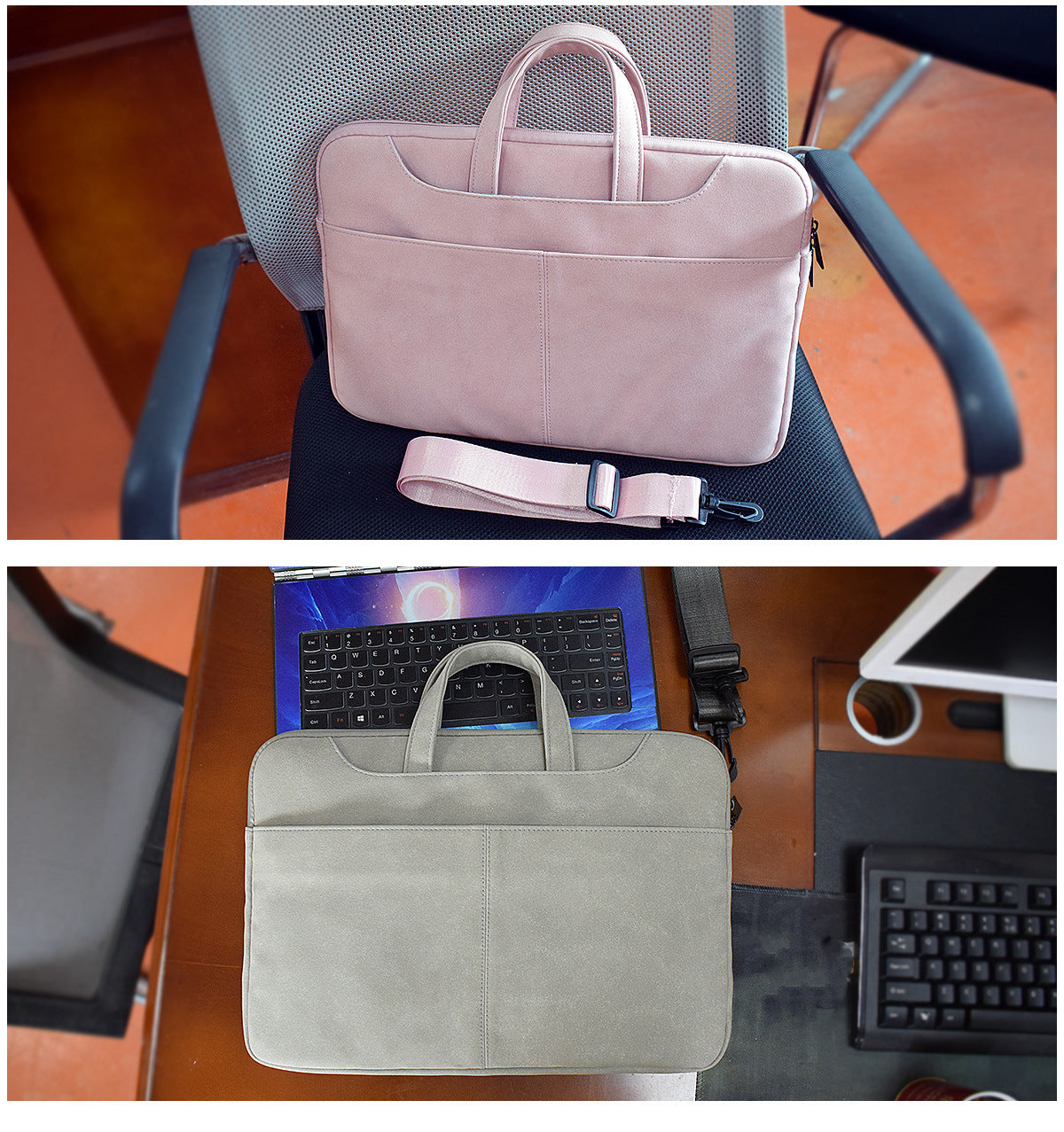 Laptop Bag Portable Shoulder Frosted PU