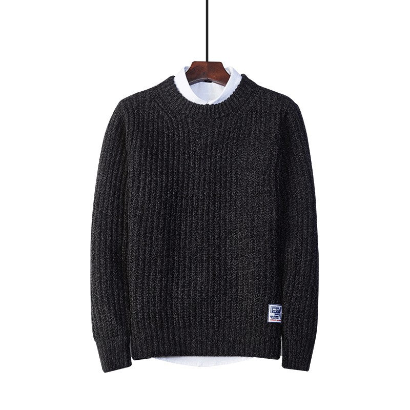 Men's Crew Neck Sweater Pullover Sweater Youth Loose - Minihomy