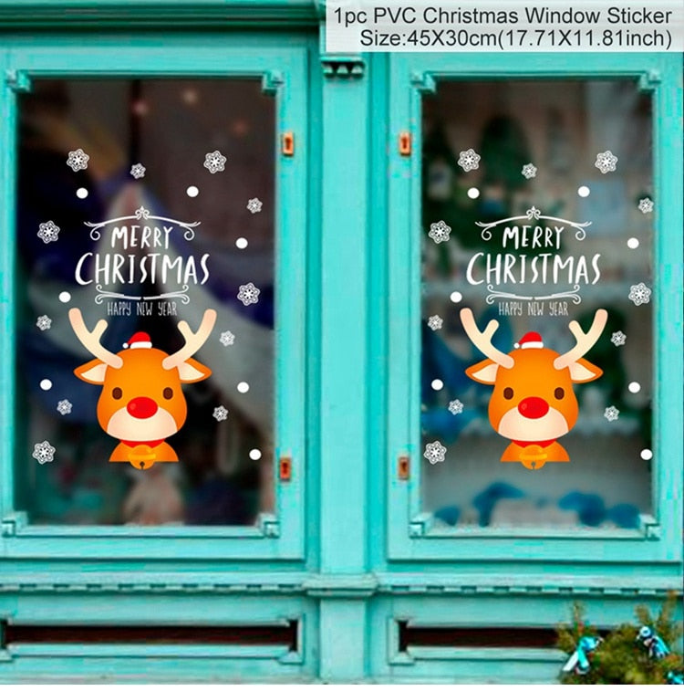 Christmas decorations store window stickers - Minihomy