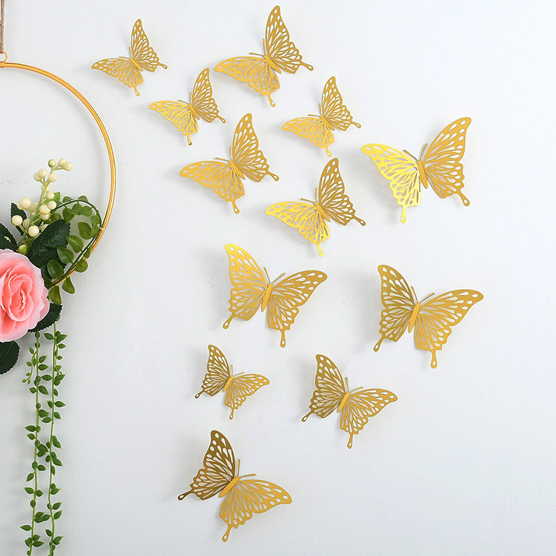 3d Three-dimensional Butterfly Wall Sticker Wall Decoration Sticker - Minihomy