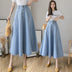 Ladies Mid-length Denim Umbrella Skirt - Minihomy