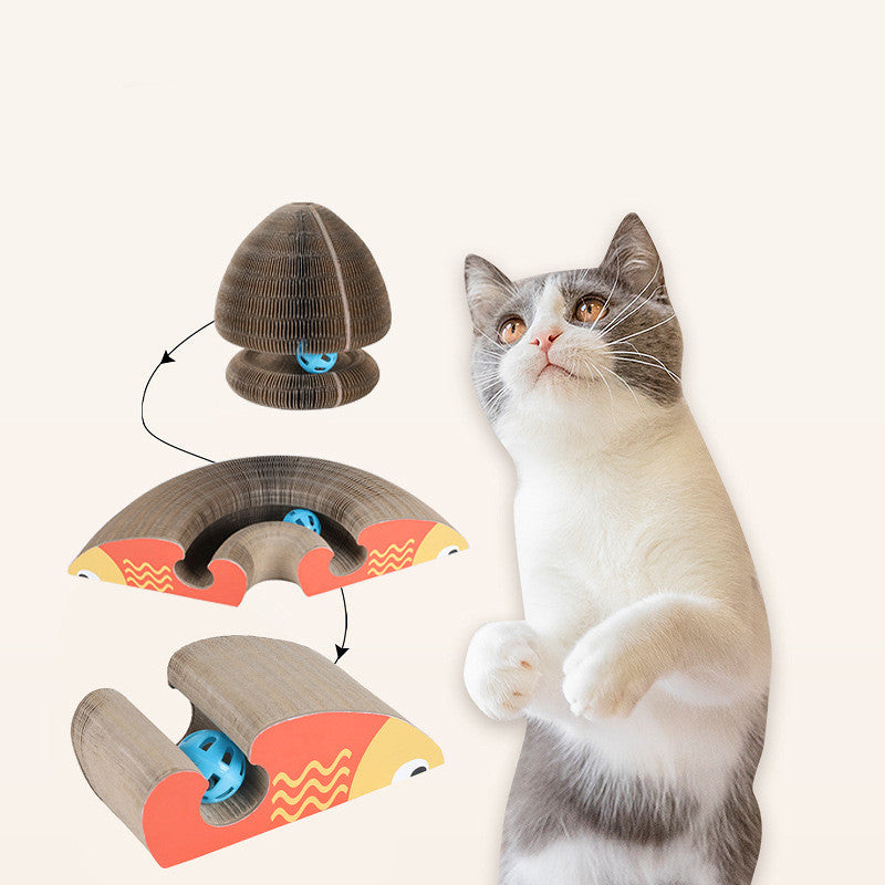 Magic Organ Foldable Cat Scratch Board Toy With Bell - Minihomy