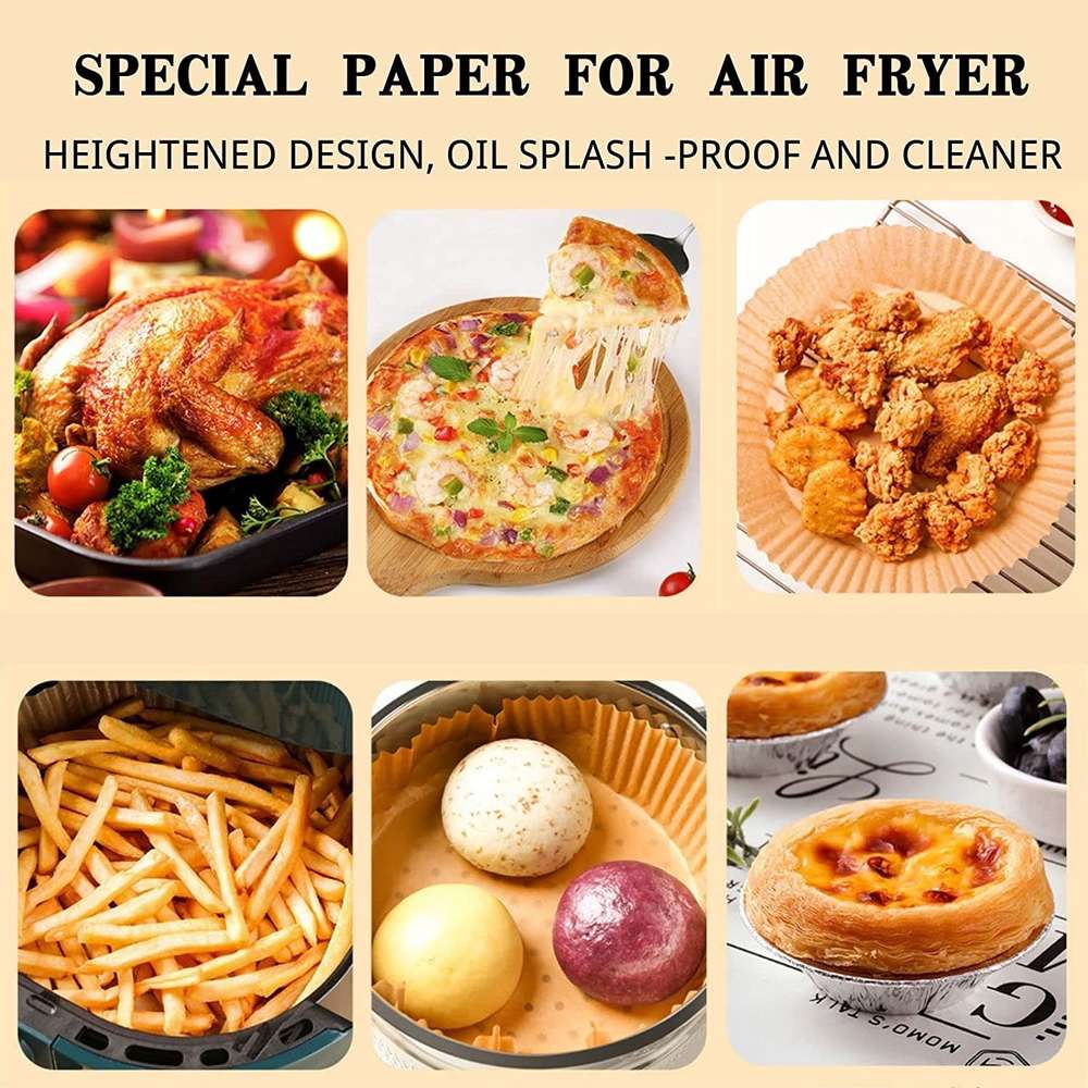 Air Fryer Paper Food Disposable Paper Liner Airfryer Kitchen Cookers Oil-proof Barbecue Plate Steamer Fryer Baking Accessories - Minihomy