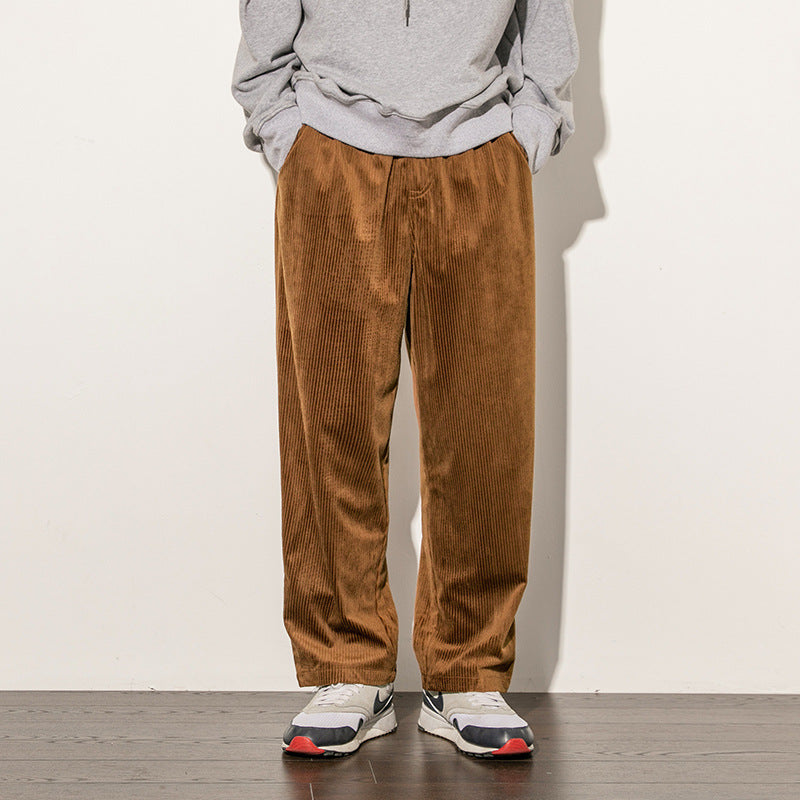 Corduroy Men's Pants Trendy Men's Wide-leg Pants Trousers