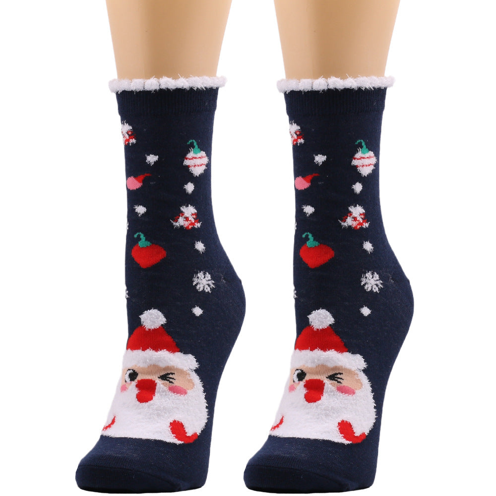 Autumn And Winter Plush Socks Christmas Socks Women's - Minihomy