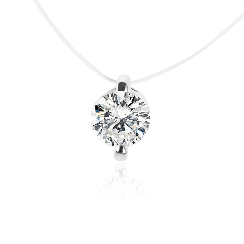 Multi-claw Diamond Zircon Pendant Necklace - Minihomy