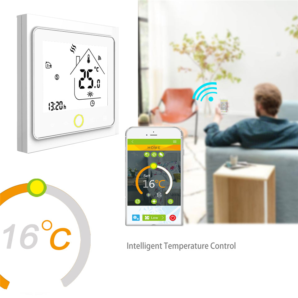 WiFi Smart Thermostat Temperature Controller for Water/Electric floor Heating Water/Gas Boiler Works with Alexa Google Home