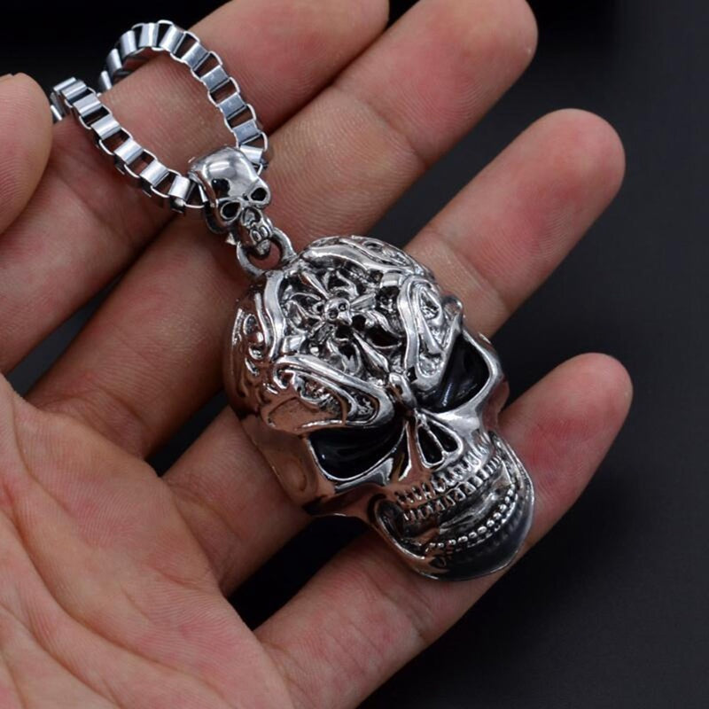 Evil Skull Necklace Metal  Pendant Trendy  Man and Women Punk Jewelry