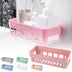 Shower Caddy Plastic Drain Rack Multi Wall-Mounted Purpose Bathroom Storage Organizer Supplies